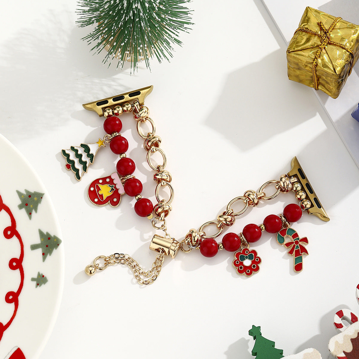 Wholesale Cartoon Clock Christmas Bracelet